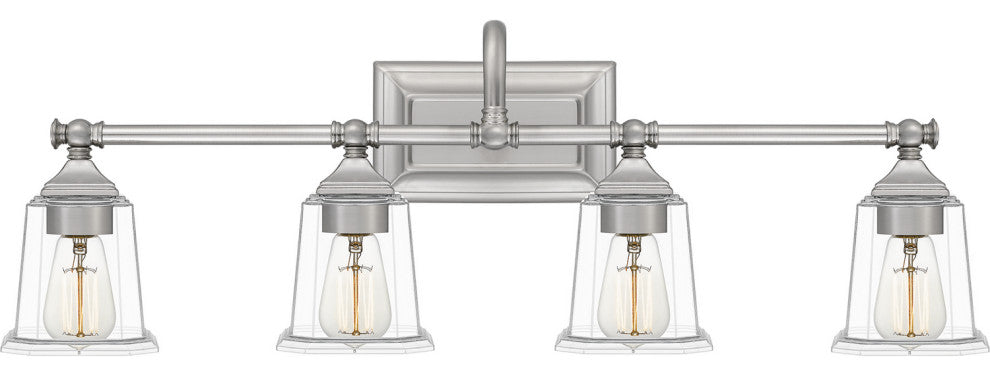 Nicholas 4-Light Bath Vanity, Brushed Nickel
