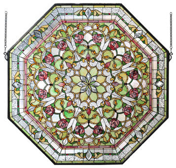 Meyda lighting 107225 35"W X 35"H Floral Stained Glass Window