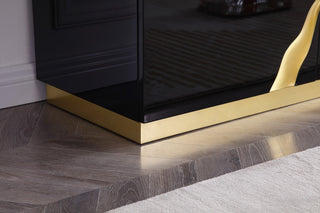 Modrest Aspen Modern Black and Gold TV Stand