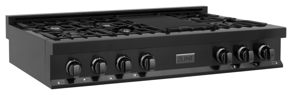 ZLINE Rangetop, Black Stainless Steel, Gas, RTB-48