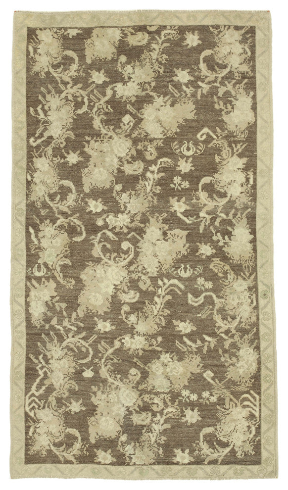 Rug N Carpet - Handwoven Turkish 4' 4'' x 8' 0'' Distressed Wool Rug