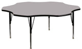 60" Flower Gray Thermal Laminate Activity Table