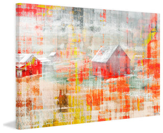 "Red Barn" Fine Art Canvas Print, 36"x24"