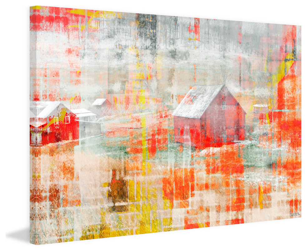 "Red Barn" Fine Art Canvas Print, 36"x24"
