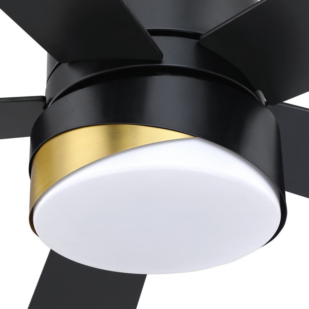 52 in LED Indoor Matte Black Smart Ceiling Fan with Light and Remote