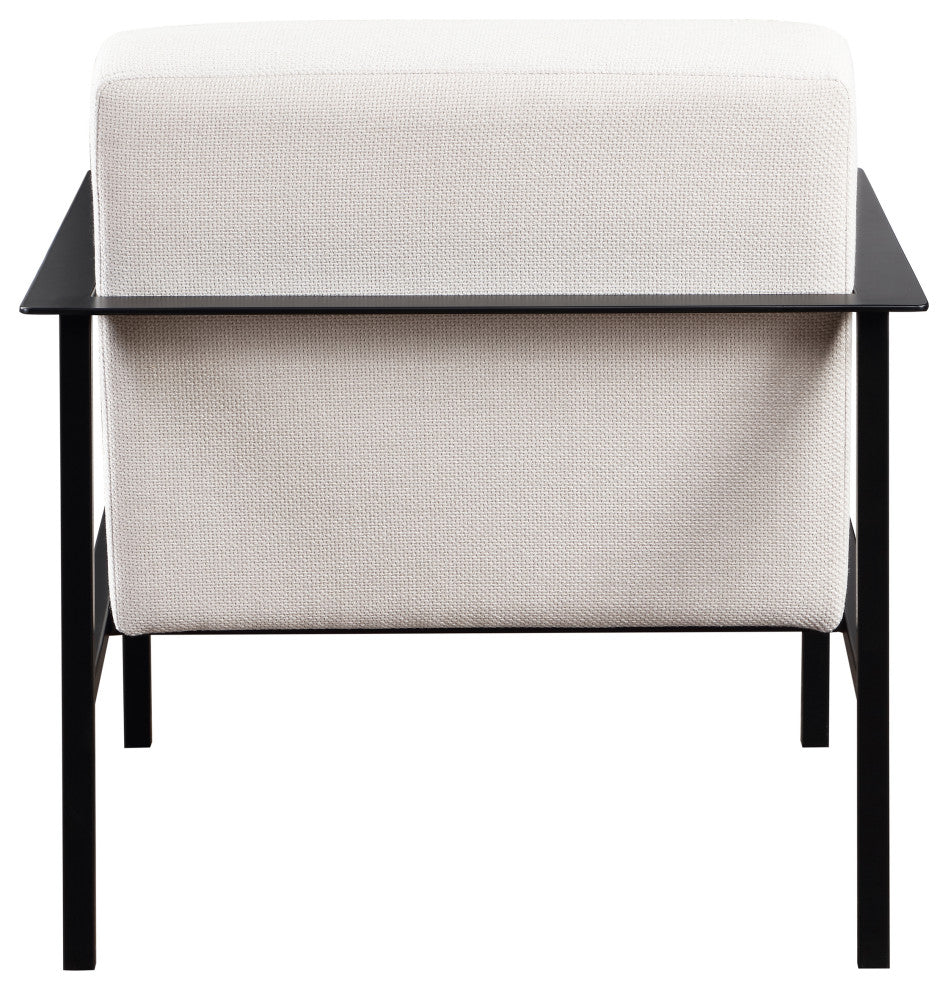 Milano Stationary Metal Accent Chair, Oatmeal