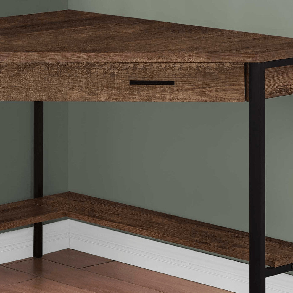 42" Brown Corner Computer Desk