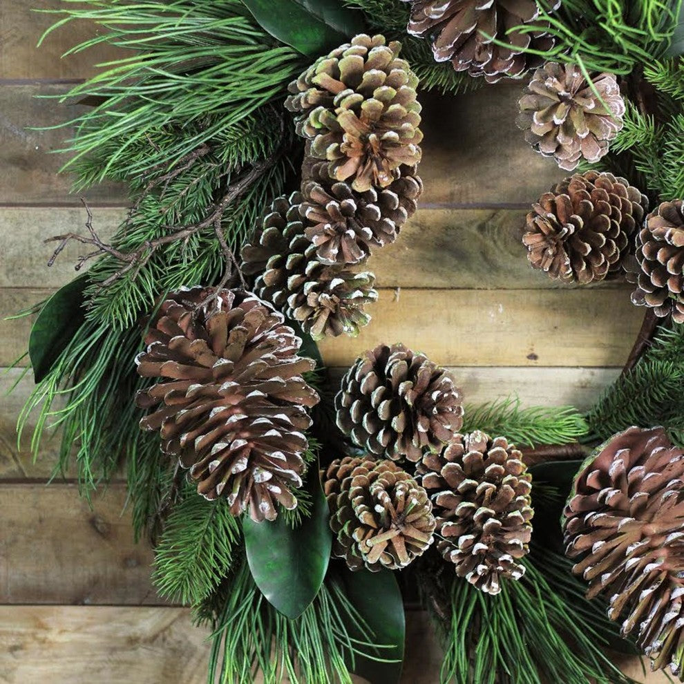 28" Mixed Pine With Large Pine Cones and Foliage Christmas Wreath