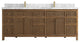 Sonoma Teak 84 Double Sink Bath Vanity in Dark Natural with 2" Carrara Marble