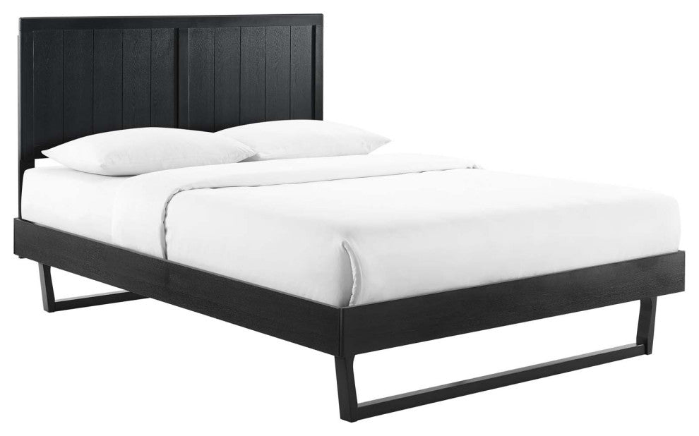 Alana Twin Wood Platform Bed With Angular Frame MOD-6618-BLK