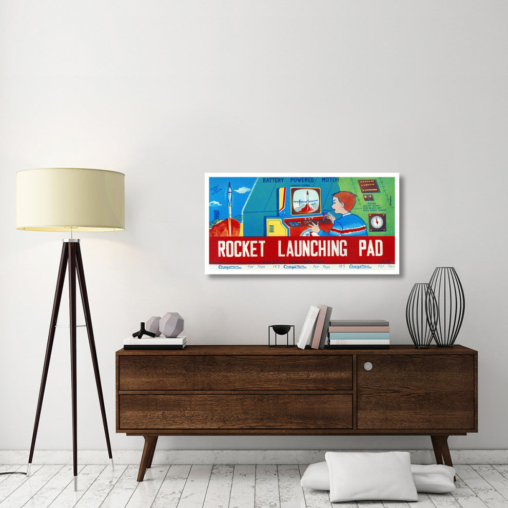 "Rocket Launching Pad" Digital Paper Print by Retrorocket, 46"x24"