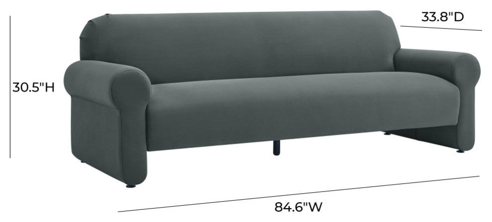 Keelee Gray 84" Velvet Sofa