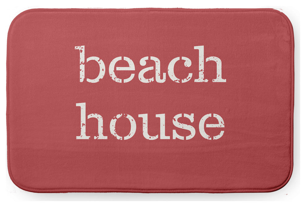 24" x 17" Beach House  Bathmat, Ligonberry Red