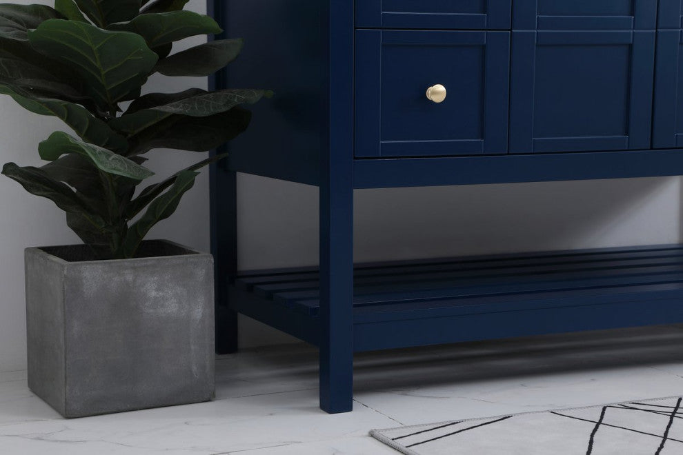 Tobias 48" Single Bathroom Vanity, Blue With Backsplash