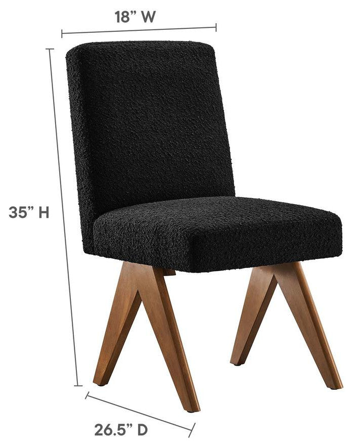 Lyra Boucle Fabric Dining Room Side Chair - Set of 2