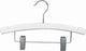 White Wooden Children's Hanger With Clips, 12", Set of 25