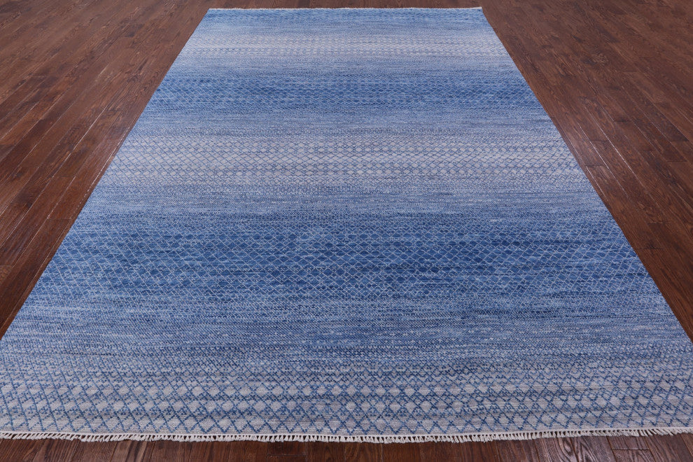 9' 0" X 12' 3" Savannah Grass Handmade Wool Rug - Q13208