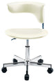 Computer Office Chair Stainless Base, White