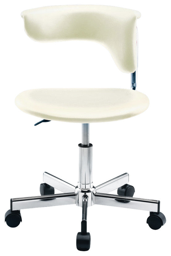 Computer Office Chair Stainless Base, White