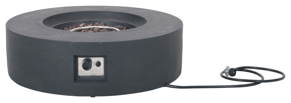 Hearth Outdoor 50,000 BTU Circular Fire Pit, No Tank Holder, Dark Gray