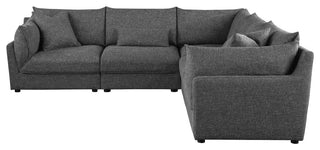 Sasha 5-piece Upholstered Modular Sectional Barely Black