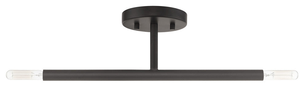 LIVEX LIGHTING 51179-07 2 Light Bronze Semi-Flush