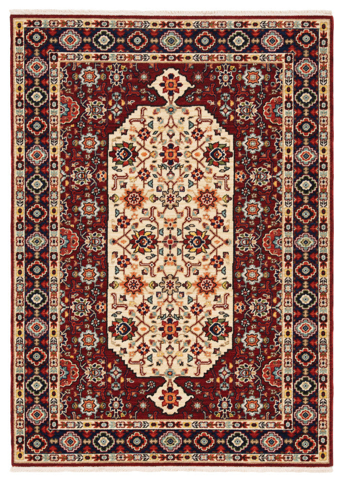 Oriental Weavers Lilihan Indoor Rug Red/ Ivory 9'10" X 12'10"