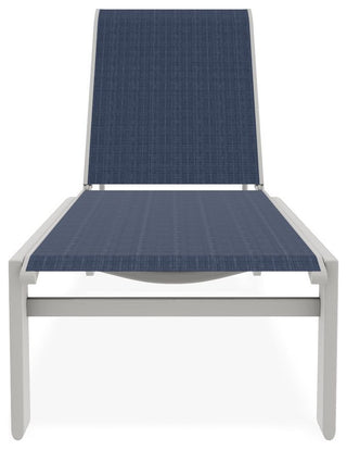 Kendall Sling Stackable Outdoor Chaise Lounge, Mavi/Snow