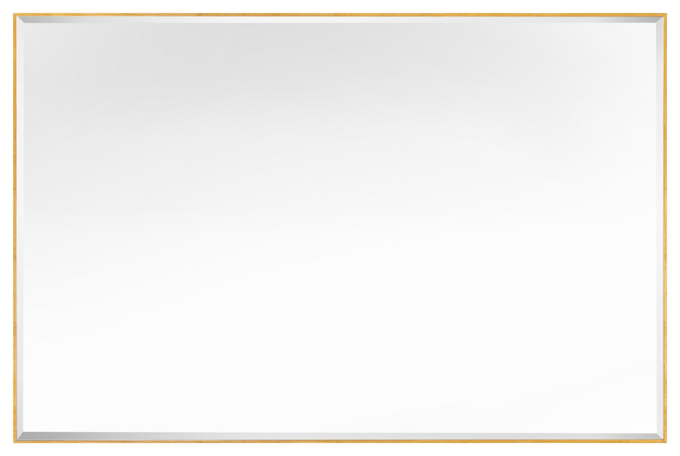 Metal Framed Rectangle Beveled Edge Wall Mirror Bathroom Vanity Mirror, Gold, 27"x40"