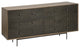 70" Brown and Black Solid Wood Six Drawer Sideboard