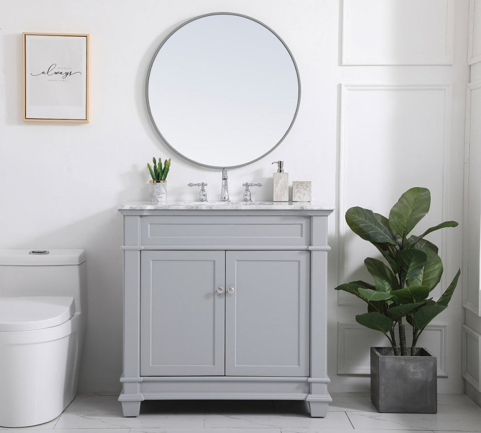 Weston Single Bathroom Vanity Set, Grey, 36