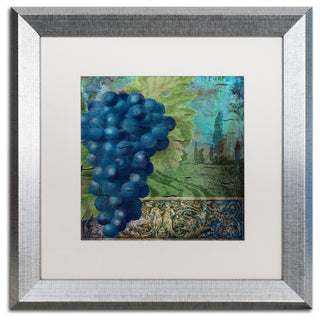 Color Bakery 'Vino Blu Two' Art, Silver Frame, White Matte, 16"x16"