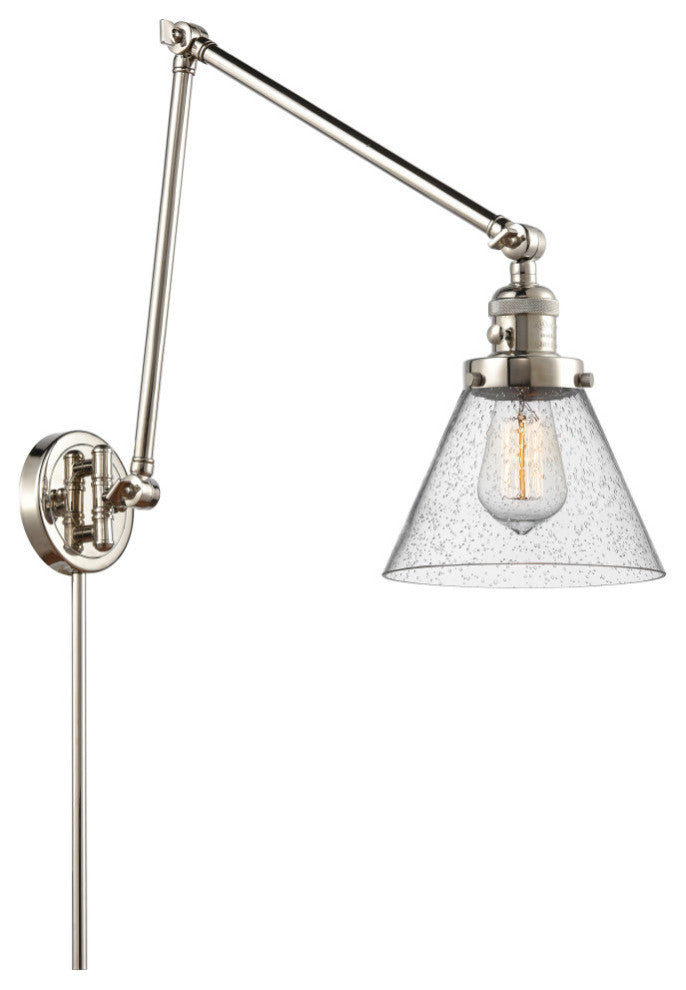 Cone Swing Arm With Switch, Polished Nickel, Seedy, Seedy