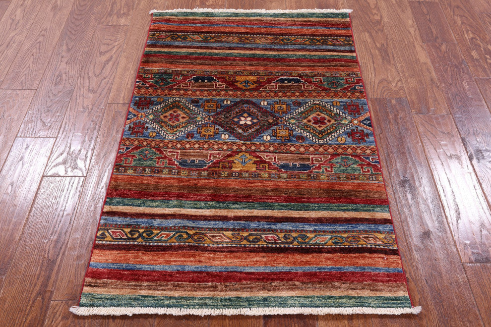 2' 7" X 4' 1" Khorjin Super Kazak Hand-Knotted Wool Rug - Q12344