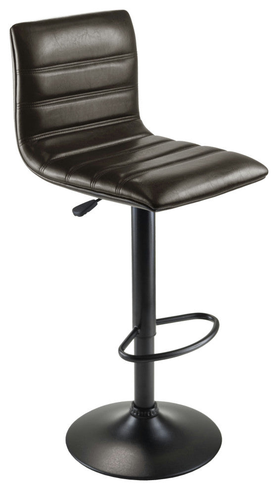 Holly Adjustable Swivel Stool, Black & Espresso