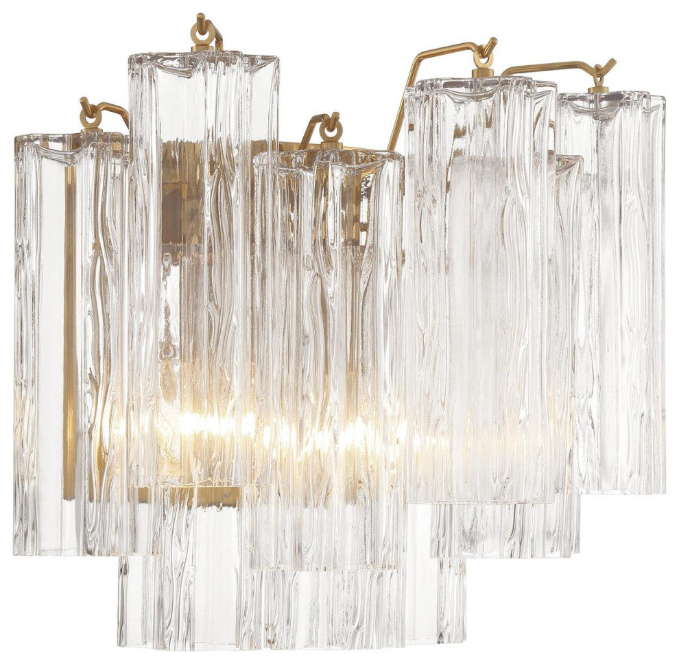 CRYSTORAMA Addis 2 Light Aged Brass Wall Mount