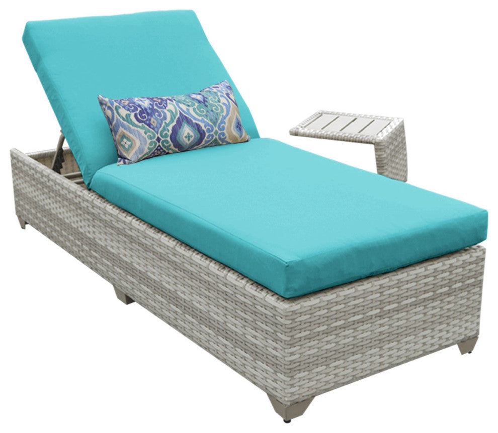 Fairmont Chaise Outdoor Wicker Patio Furniture With Side Table