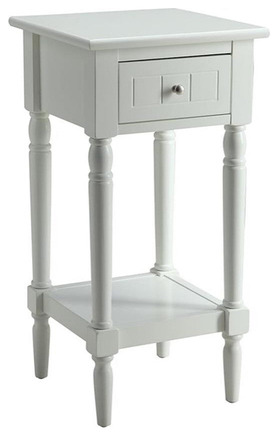Convenience Concepts French Country Khloe Square End Table in White Wood Finish
