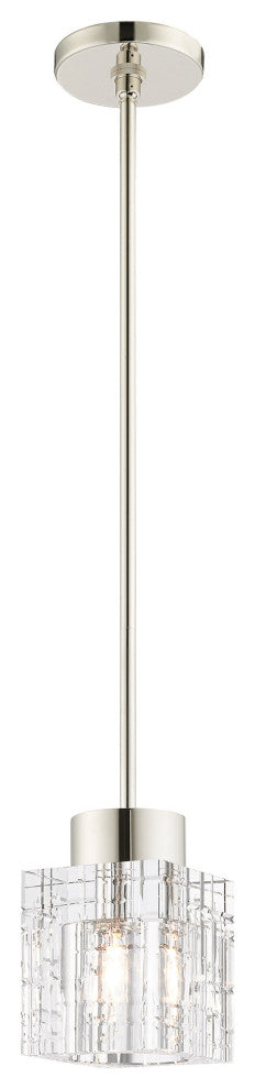 Livex Lighting Rotterdam 1 Light Polished Nickel Single Pendant