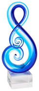 Badash GW606 Blue Murano Style Art Glass Note Centerpiece Crystal Base