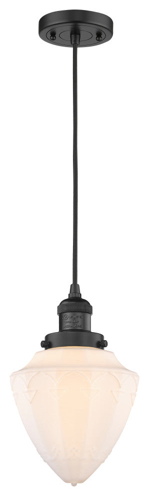 Innovations 201C-BK-G661-7 1 Light Mini Pendant, Matte Black