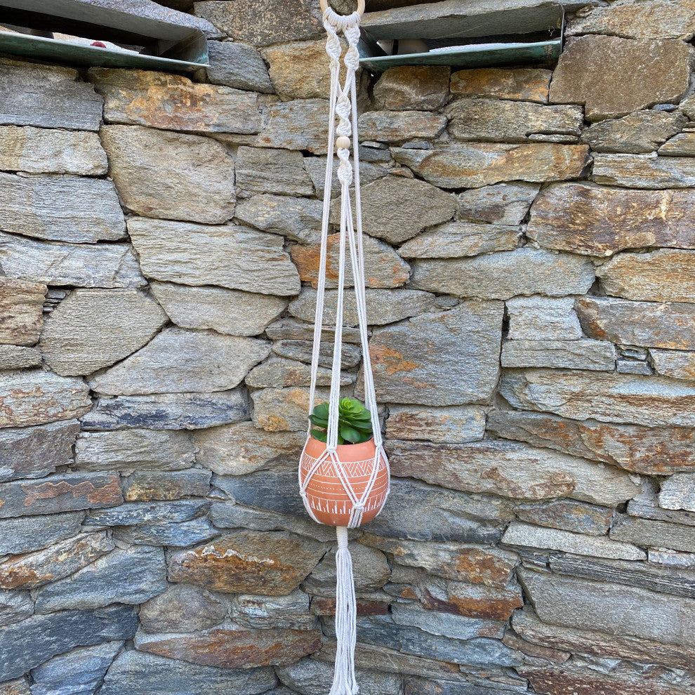 39" Single Beaded Macrame Plant Hanger