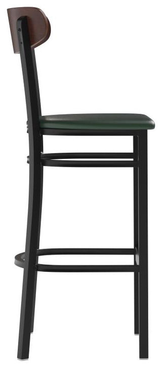 Wright Commercial Grade Barstool -500 LB. Capacity Steel Frame, Walnut Wood Back