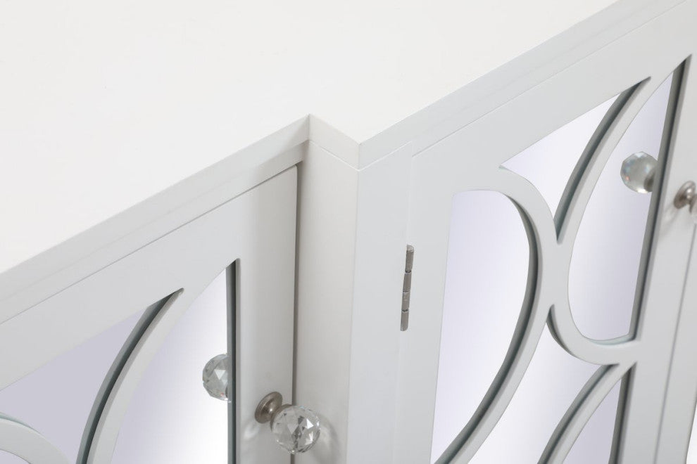 Magnus 60" Mirrored Credenza, White