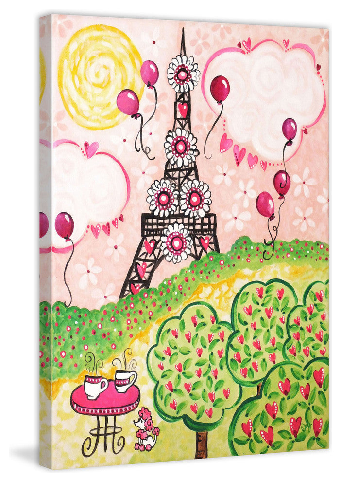 Marmont Hill, "Paris in Pink" by Nicola Joyner Painting on Wrapped Canvas, 40x60