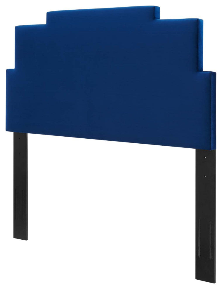Headboard, King Size, Velvet, Blue Navy, Modern Contemporary, Bedroom Master