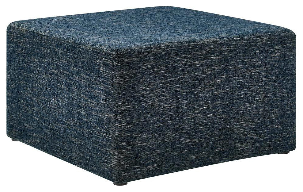 Callum Large 28 Square Woven Heathered Fabric Upholstered Ottoman