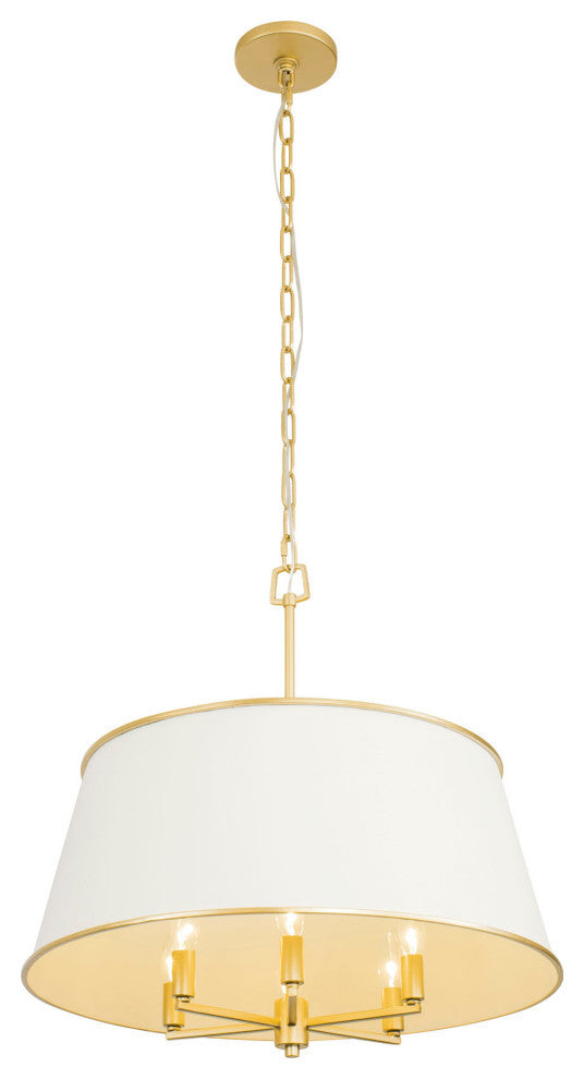 Coco 6-Lt  Pendant - Matte White/French Gold