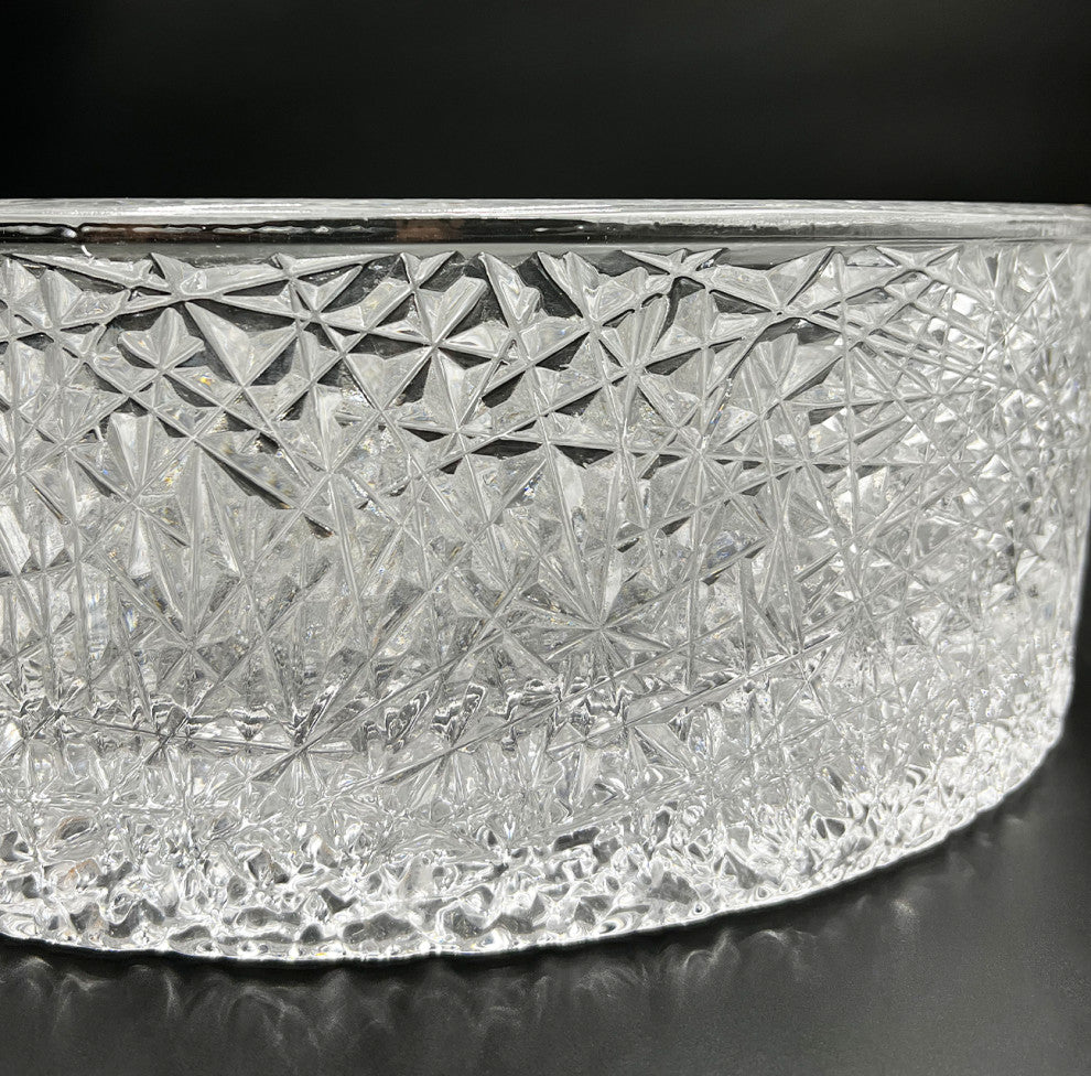 CastelloUSA Stadium Round Glass Crystal Bathroom Vessel Sink Basin, Clear, 16"