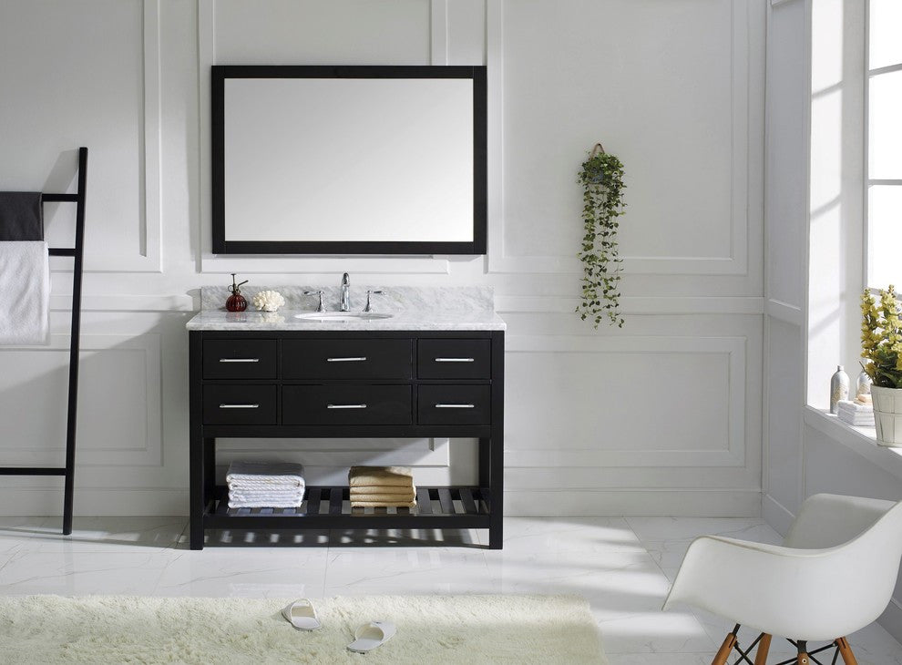 Caroline Estate 48" Single Bathroom Vanity Set Espresso, Marble Top